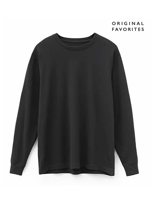 ORIGINAL FAVORITES  Supima Cotton 6oz Long Sleeve Tee -Black