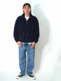 REMI RELIEF シャギーフリースハーフZIPクルー (Navy)