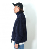 REMI RELIEF シャギーフリースハーフZIPクルー (Navy)