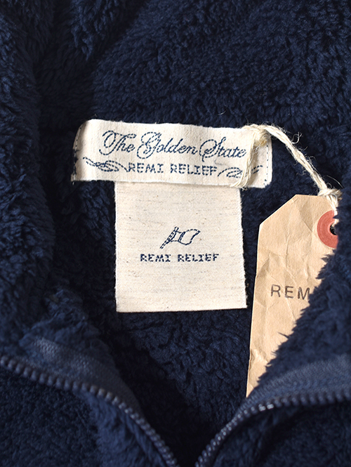 REMI RELIEF シャギーフリースハーフZIPクルー (Navy)