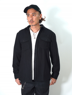 SSEINSE Flannel Work Shirts　Black