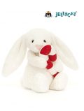 Jellycat (ｼﾞｪﾘｰｷｬｯﾄ）Bashful Bunny with Candy Cane　キャンディ　キャンディを持ったうさぎ　白赤のあめ　うさぎ　ウサギの縫いぐるみ　