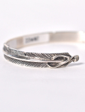 Navajo John Nelson Feather Silver Bangle