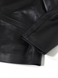 AWESOME LEATHER  Zip Short Leather Jacket