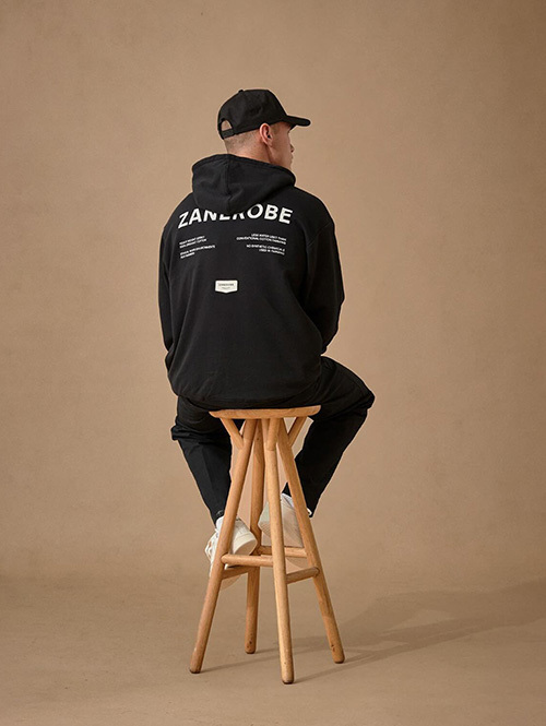 ZANEROBE label orgo Hood Sweat - Black