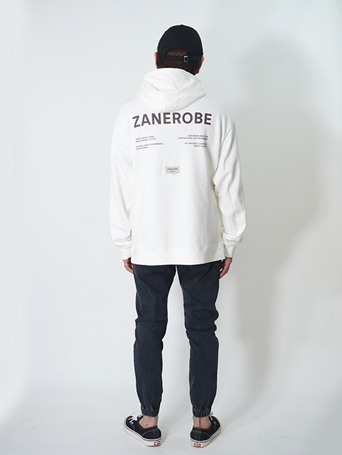 ZANEROBE label orgo Hood Sweat - Vintage White