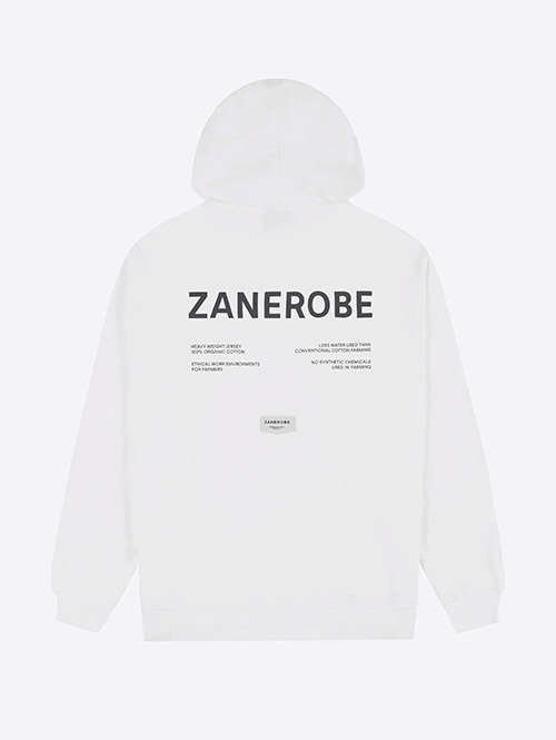 ZANEROBE label orgo Hood Sweat - Vintage White