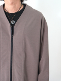 LA MOND  PREMIUM MILANO RIB ZIP CARDIGAN - Ash Brown