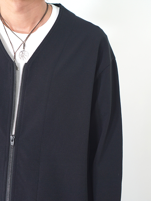 LA MOND  PREMIUM MILANO RIB ZIP CARDIGAN - Black