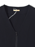 LA MOND  PREMIUM MILANO RIB ZIP CARDIGAN - Black