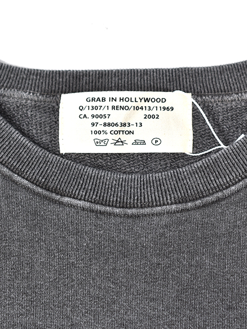 GRAB IN HOLLYWOOD　Vintage French Terry Relax Crew - Pigment Black