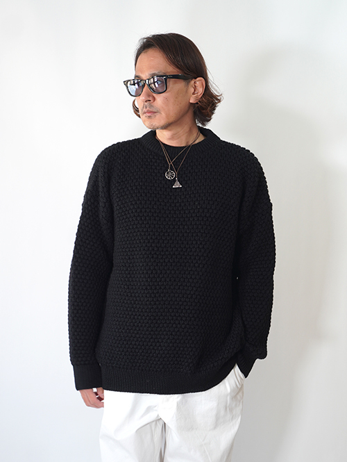 OLD DERBY KNITWEAR Popcorn Knit - Black