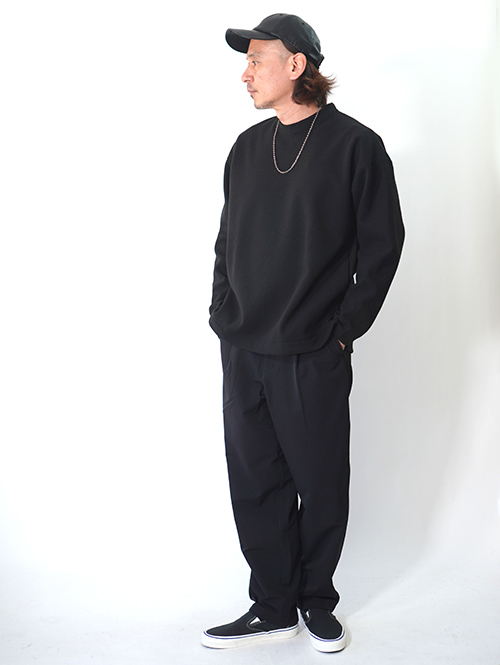 SALUTE HELM ワンタッグブラックワイドパンツ (65005) Black