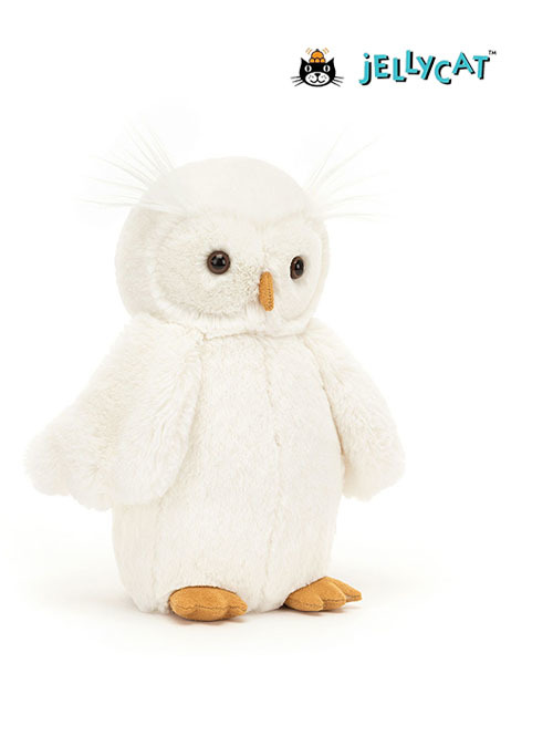 Jellycat ジェリーキャット Bashful Owl フクロウ　白　ホワイト BAS3OWL