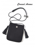 CROSSED ARROWS Suede Leather Concho neck bag 