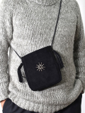 CROSSED ARROWS Suede Leather  Sunburst neck bag 