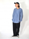 MALIBU FARM パウダーブリーチ加工 ワッフルニットセーター(Blue)