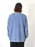 MALIBU FARM パウダーブリーチ加工 ワッフルニットセーター(Blue)