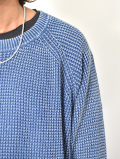 MALIBU FARM パウダーブリーチ加工 ワッフルニットセーター(Blue)