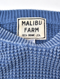MALIBU FARM パウダーブリーチ加工 ワッフルニットセーター(Blue)