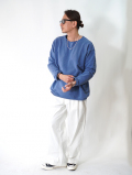 GRAB IN HOLLYWOOD  Vintage French Terry Relax Fit All Cut - Pigment Biue