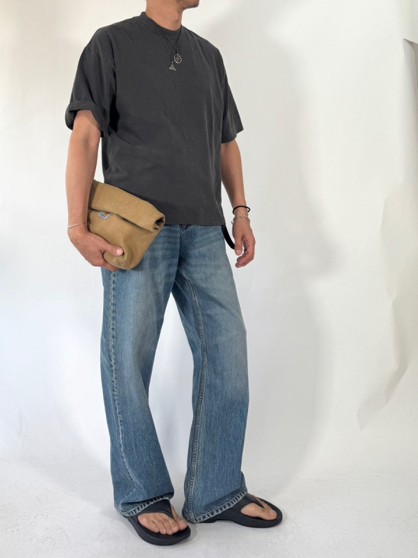 W.A.T.C STUDIO Loose Fit Organic Denim - Mid Blue