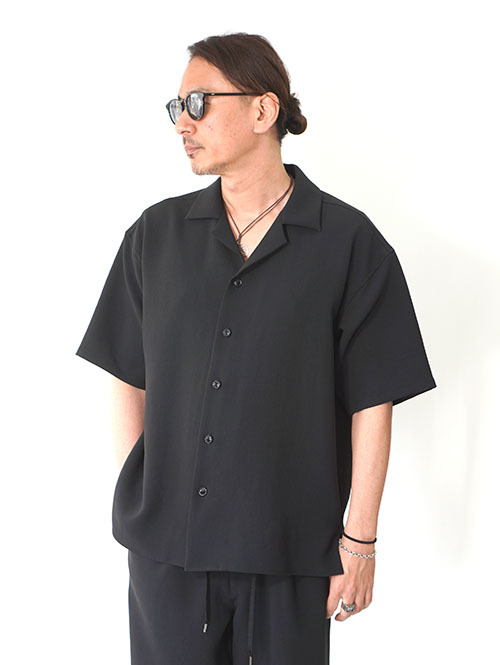 SALUTE HELM リラックスダブルクロスハーフスリーブシャツ Black