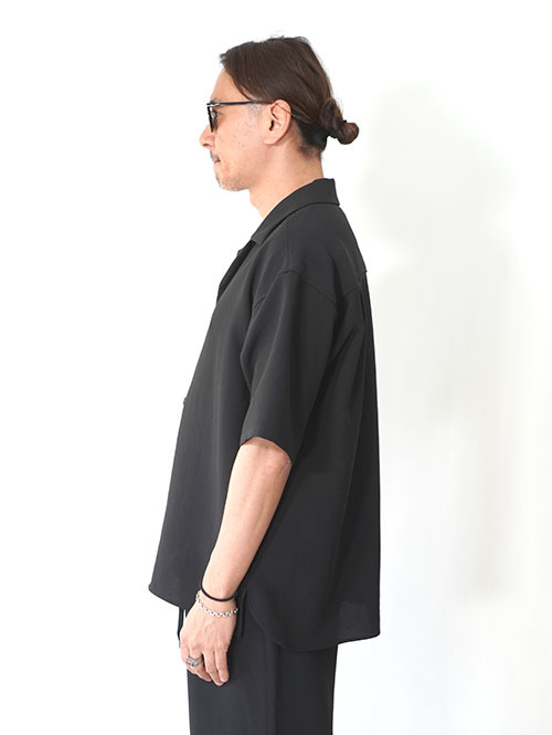 SALUTE HELM リラックスダブルクロスハーフスリーブシャツ Black