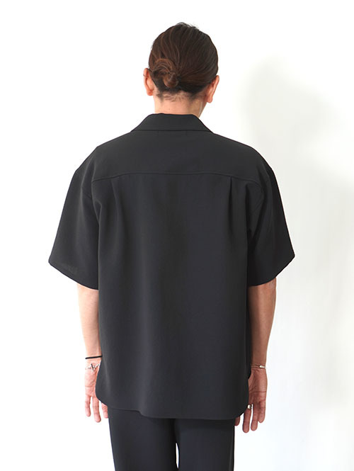 SALUTE HELM リラックスダブルクロスハーフスリーブシャツ Black