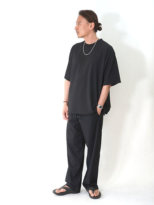 SALUTE HELM イージーラミー サイドライン ワイドパンツ (65013) - Black