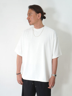 SALUTE HELM  マルーデコットン 20s カノコ スピンドル入り バルーン Tシャツ -White