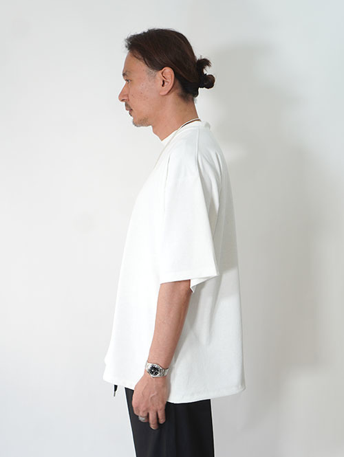 SALUTE HELM マルーデコットン 20s カノコ スピンドル入り バルーン Tシャツ -White