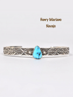 Navajo Henry Mariano Hand Made  Turquoise Bangle 