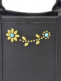 CROSSED ARROWS  フラワースタッズ レザートートバッグ Gold/Turquoise