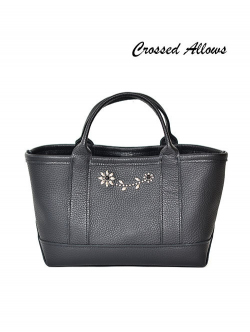 CROSSED ARROWS  フラワースタッズ レザートートバッグ Silver/Black