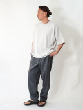 SALUTE HELM  スピンドル入りワンタック ワイドパンツ (65015) - Indigo