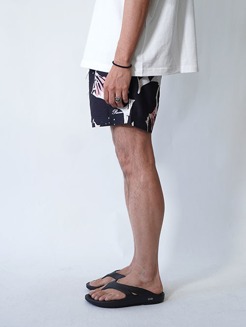 Pacsun Black Floral Eco 4.5" Swim Trunks