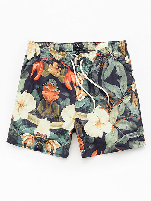Pacsun Flores AOP 4.5" Swim Trunks