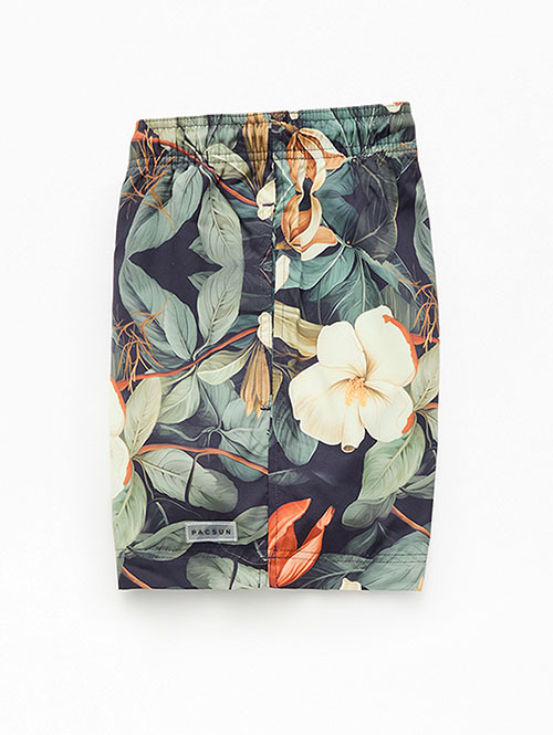 Pacsun Flores AOP 4.5" Swim Trunks