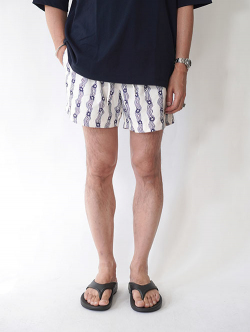 Pacsun Blue Flower Stripe 4.5" Swim Trunks