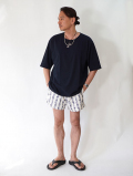Pacsun Blue Flower Stripe 4.5" Swim Trunks