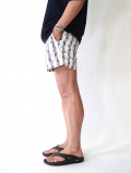 Pacsun Blue Flower Stripe 4.5" Swim Trunks