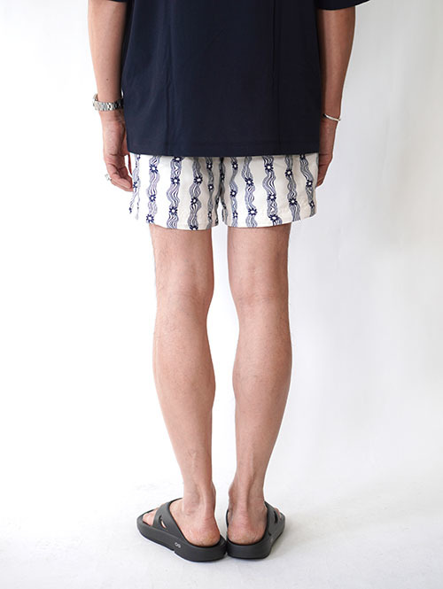 Pacsun Blue Flower Stripe 4.5" Swim Trunks