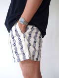 Pacsun Blue Flower Stripe 4.5" Swim Trunks