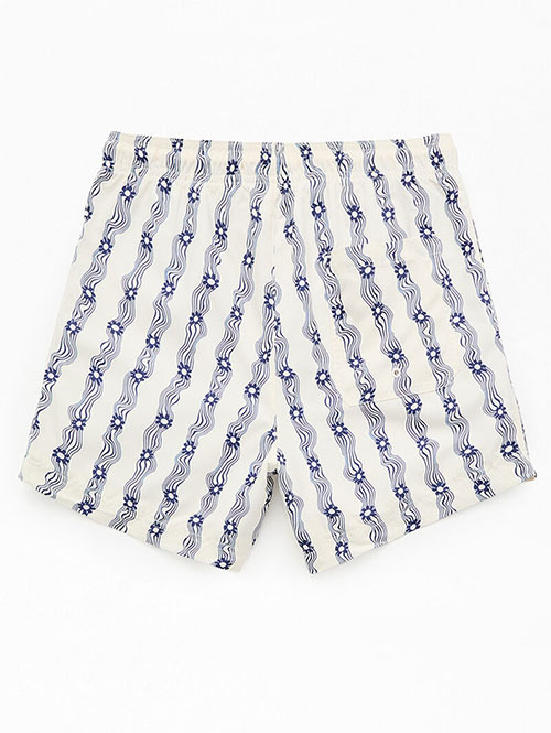 Pacsun Blue Flower Stripe 4.5" Swim Trunks