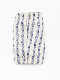 Pacsun Blue Flower Stripe 4.5" Swim Trunks