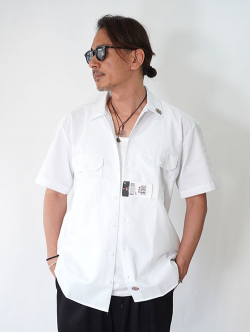 HTC Dickies  Short Sleeve Work Shirt  #Flower Stone White