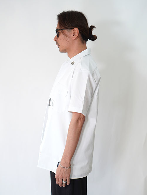 HTC Dickies Short Sleeve Work Shirt #Flower Stone White