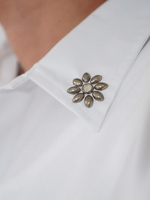 HTC Dickies Short Sleeve Work Shirt #Flower Stone White