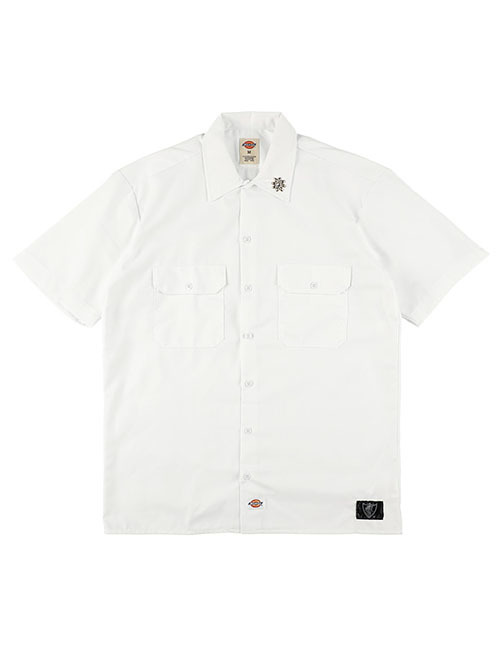 HTC Dickies Short Sleeve Work Shirt #Flower Stone White
